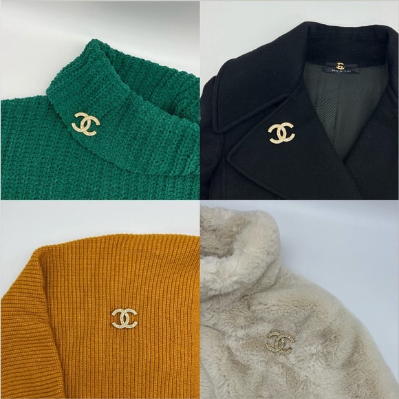 Authentic Chanel vintage gold CC Brooch - Picture 6 of 17